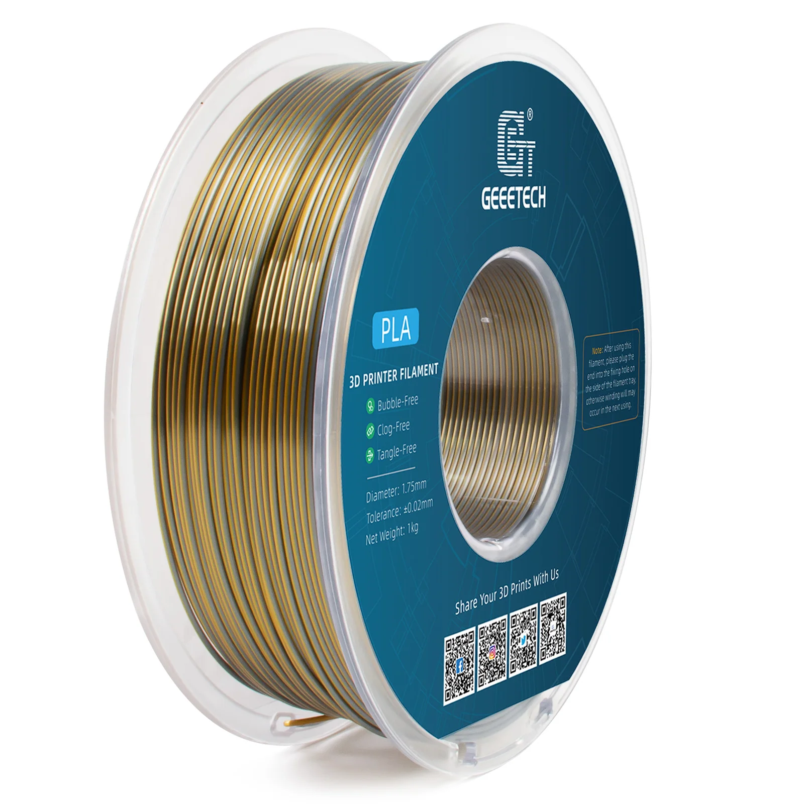 Filament GEEETECH PLA  Dwukolorowy Jedwabny (DUAL SILK)
