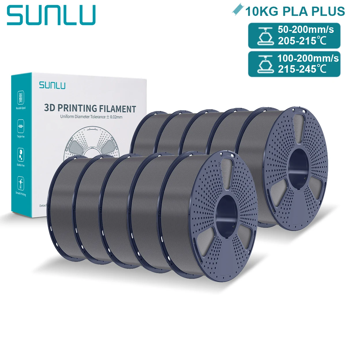 Filament SUNLU PLA Plus Szary (GRAY)