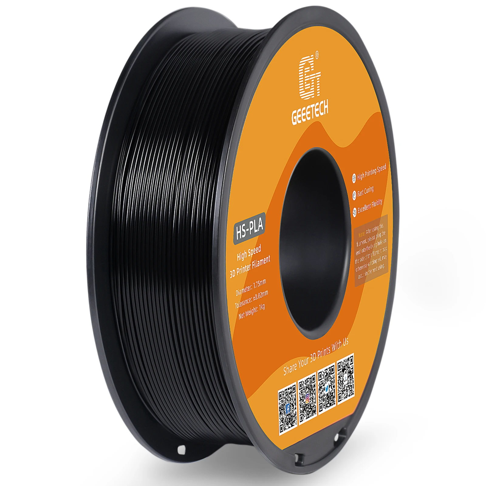 Filament GEEETECH PLA High-Speed Czarny (BLACK)