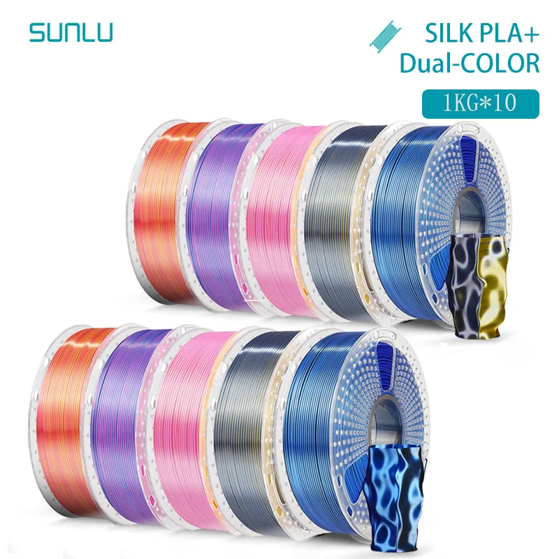 Filament SUNLU PLA Czerwony Dwukolorowy Jedwabny (RED DUAL SILK)