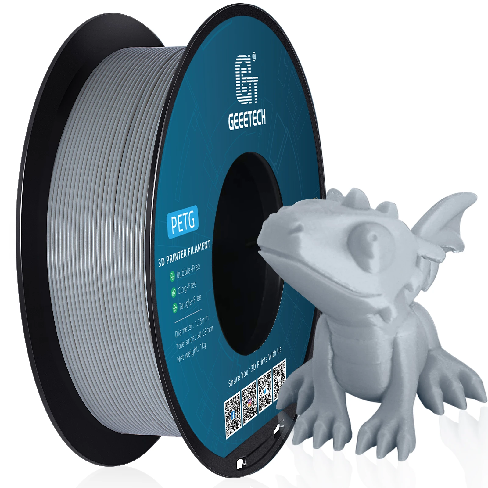 Filament GEEETECH PETG Szary (GRAY)