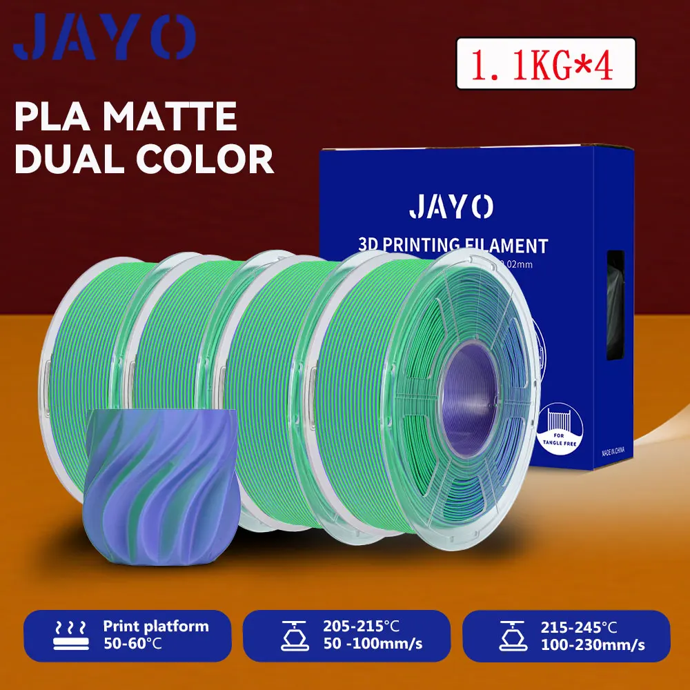 Filament JAYO PLA Zielony Dwukolorowy Matowy (GREEN DUAL MATTE)