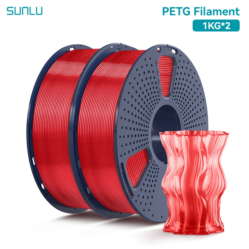 Filament SUNLU PETG Czerwony Przezroczysty (RED TRANSPARENT)