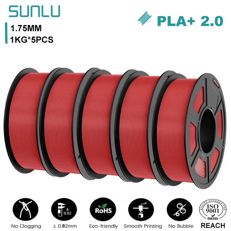 Filament SUNLU PLA Plus Czerwony (RED)