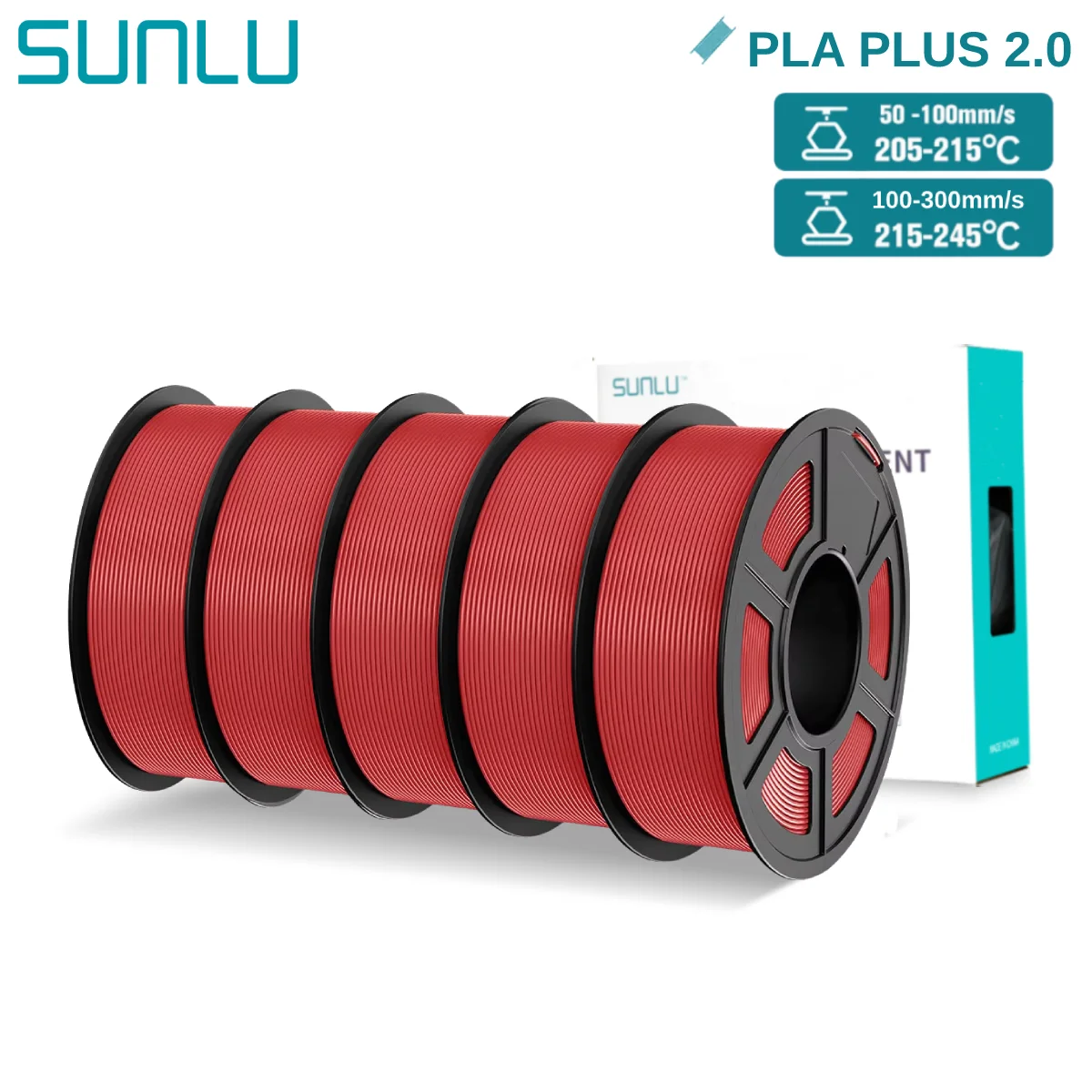 Filament SUNLU PLA Plus Czerwony (RED)