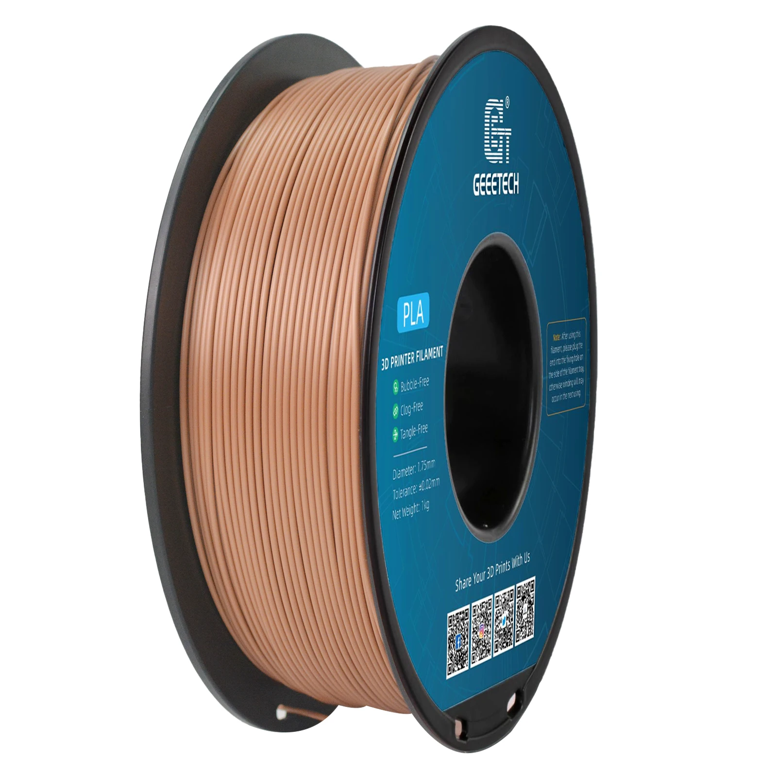 Filament GEEETECH PLA Brązowy (BROWN)