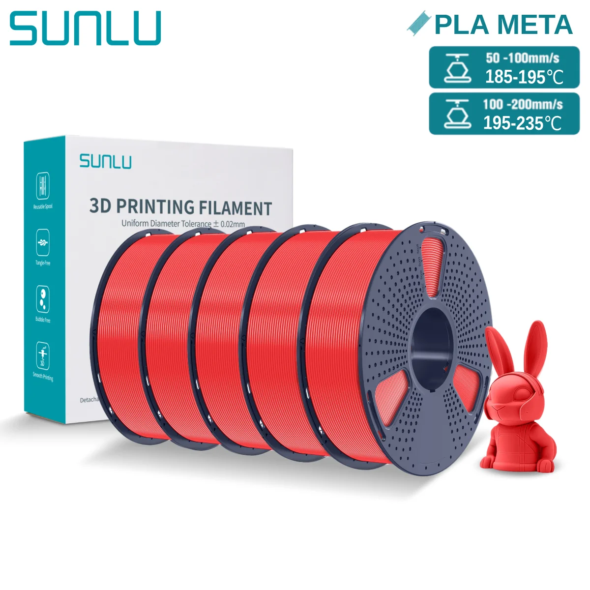 Filament SUNLU PLA Czerwony (RED)