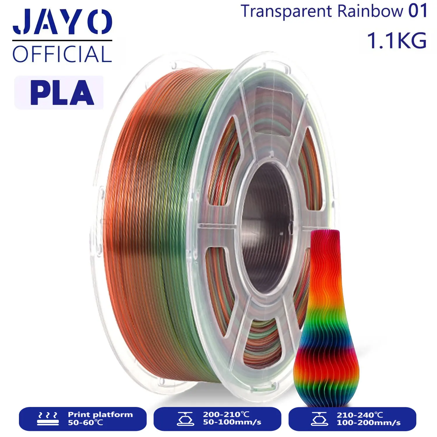 Filament JAYO PLA  Tęczowy (RAINBOW)