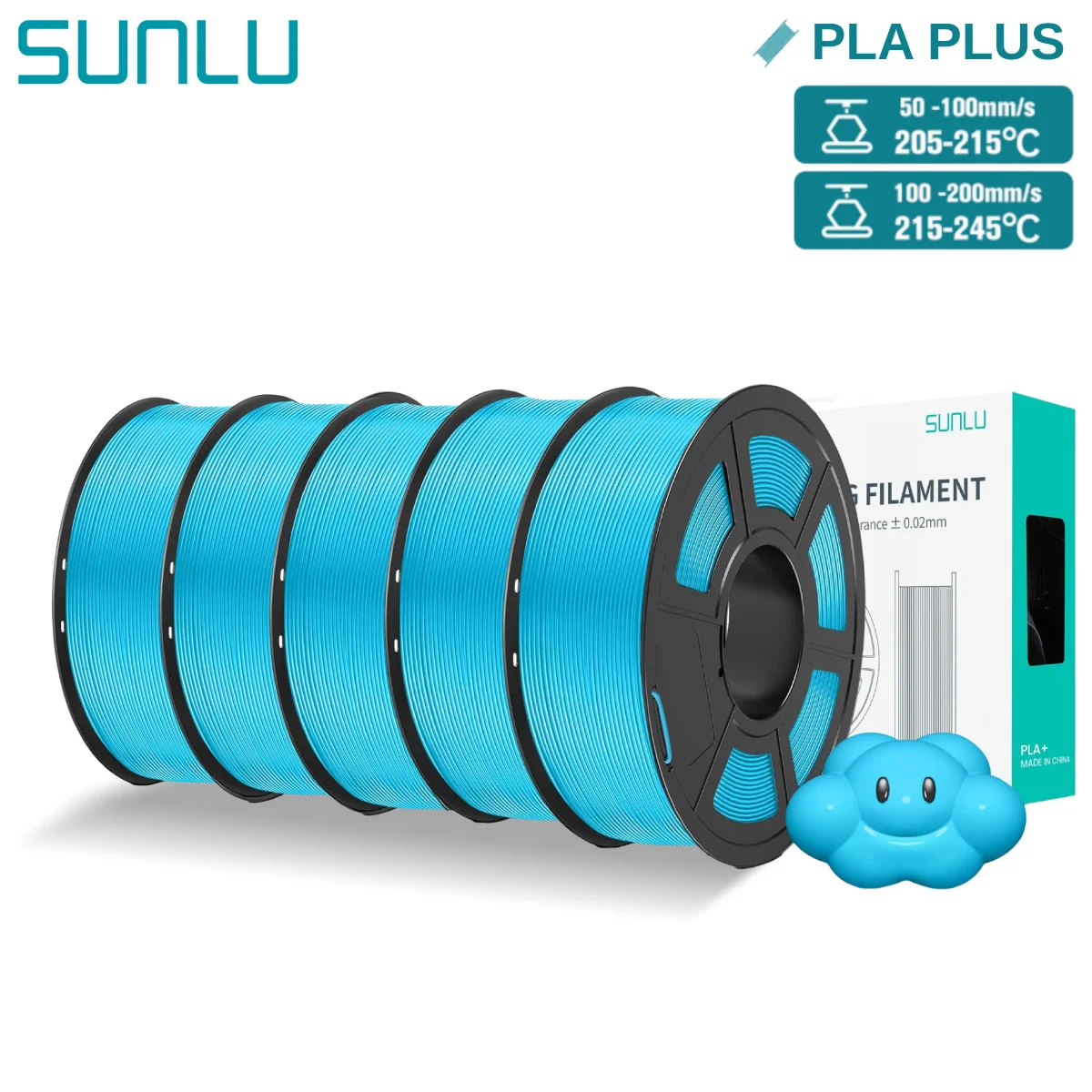 Filament SUNLU PLA Plus Niebieski (BLUE)