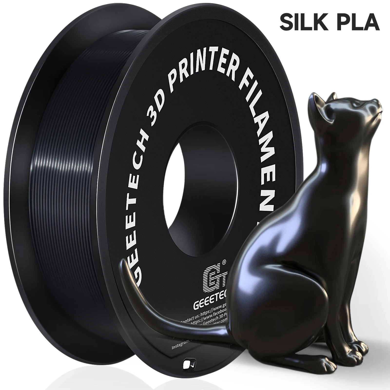 Filament GEEETECH PLA Czarny Jedwabny (BLACK SILK)