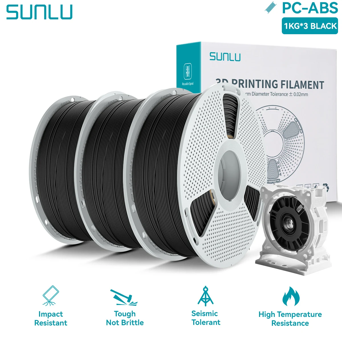 Filament SUNLU ABS-CF Czarny (BLACK)