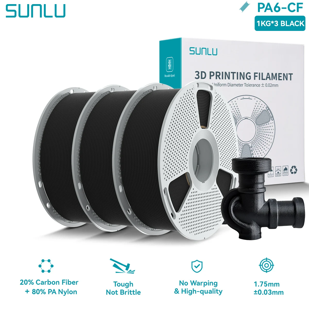 Filament SUNLU ABS-CF Czarny (BLACK)