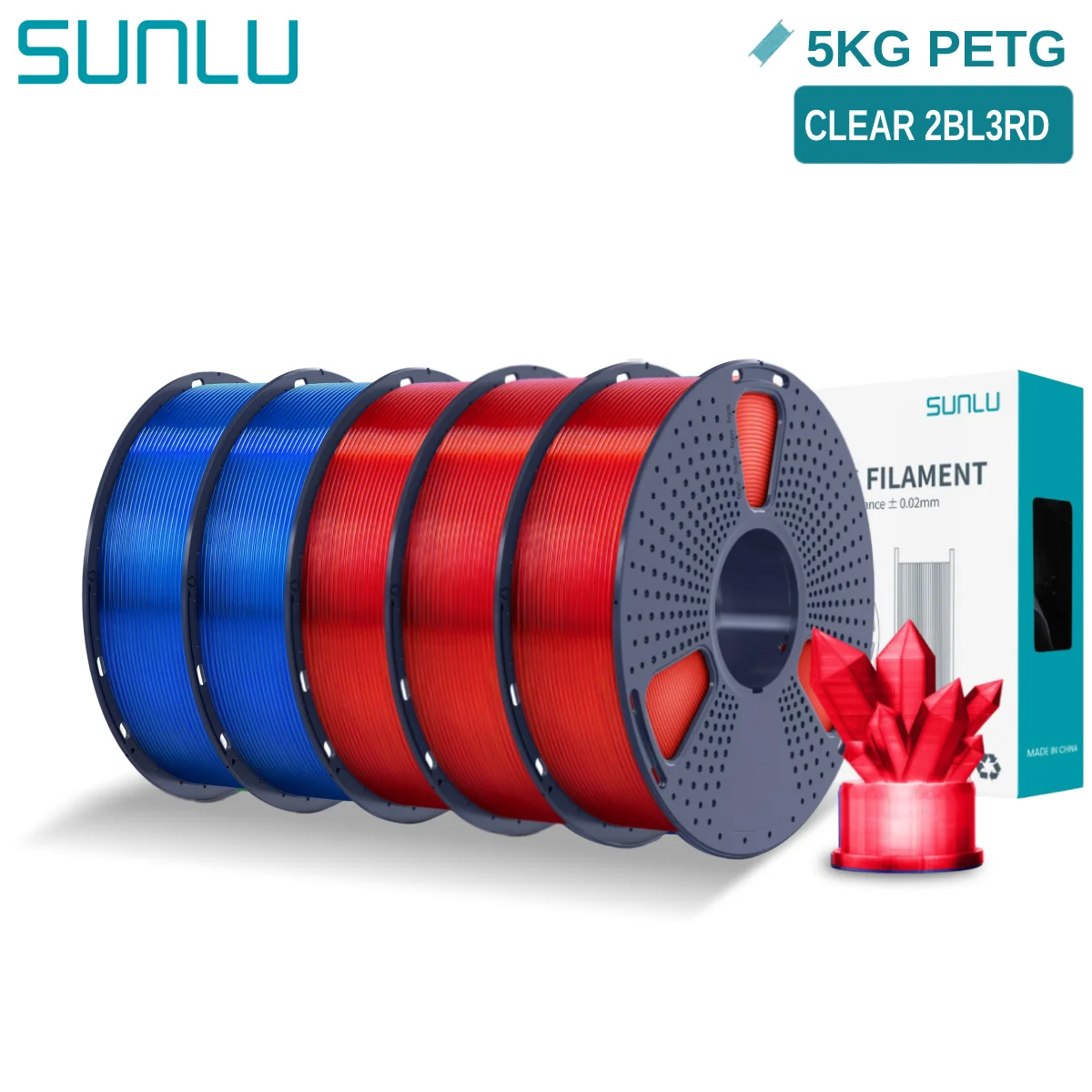 Filament SUNLU PETG Czerwony (RED)