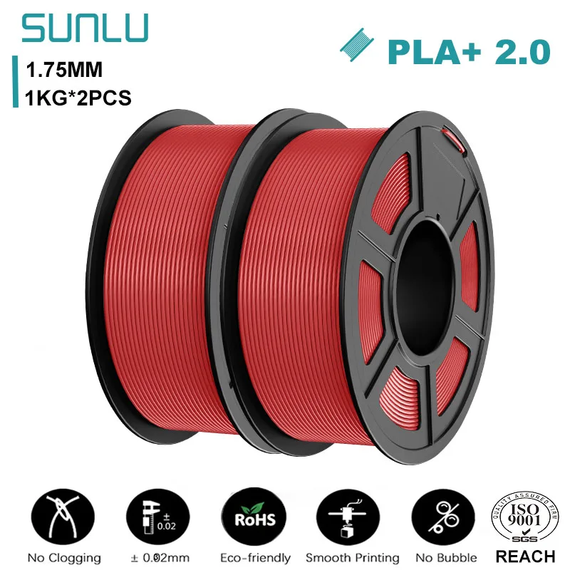 Filament SUNLU PLA Plus Czerwony (RED)