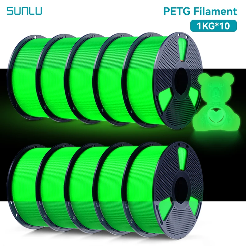 Filament SUNLU PETG Zielony Świecący w ciemności (GREEN GLOW)