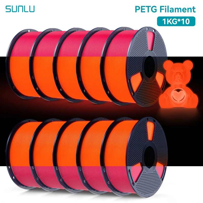 Filament SUNLU PETG Czerwony Świecący w ciemności (RED GLOW)