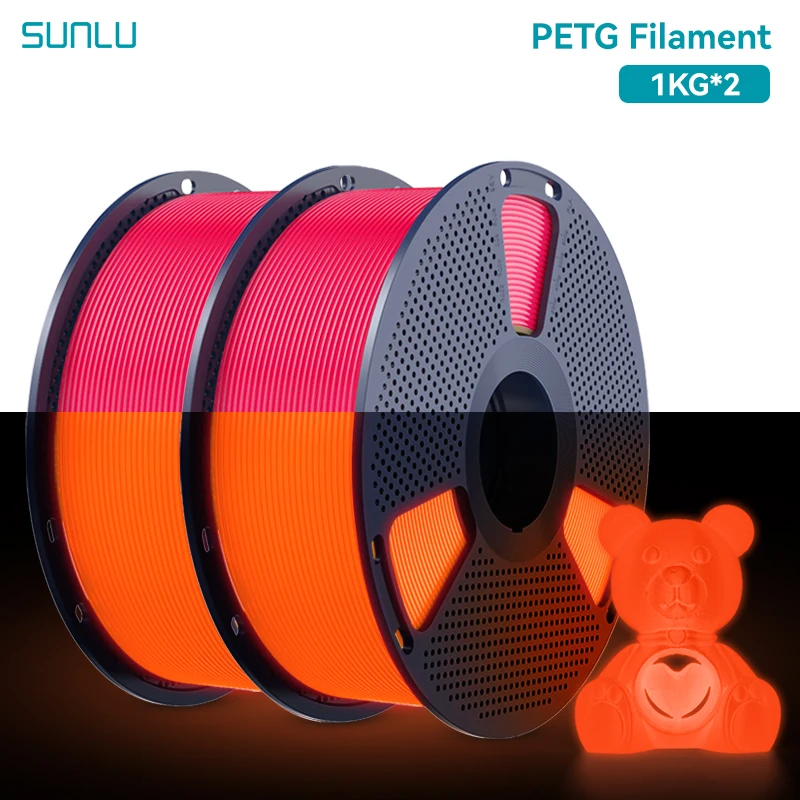 Filament SUNLU PETG Czerwony Świecący w ciemności (RED GLOW)