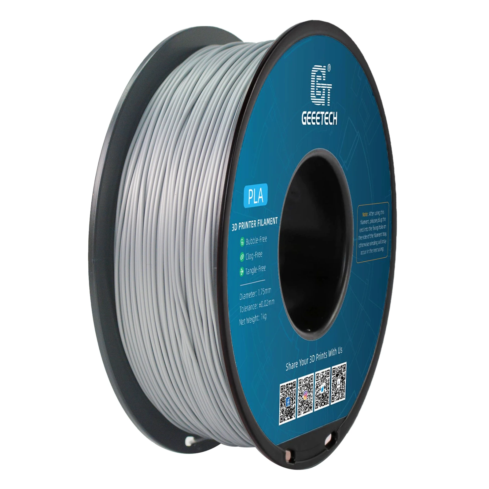 Filament GEEETECH PLA Srebrny Jedwabny (SILVER SILK)