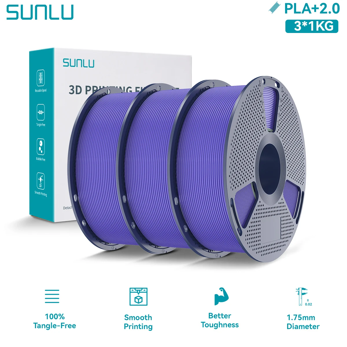 Filament SUNLU PLA Plus Fioletowy (PURPLE)