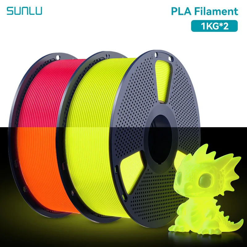 Filament SUNLU PLA Żółty Świecący w ciemności (YELLOW GLOW)
