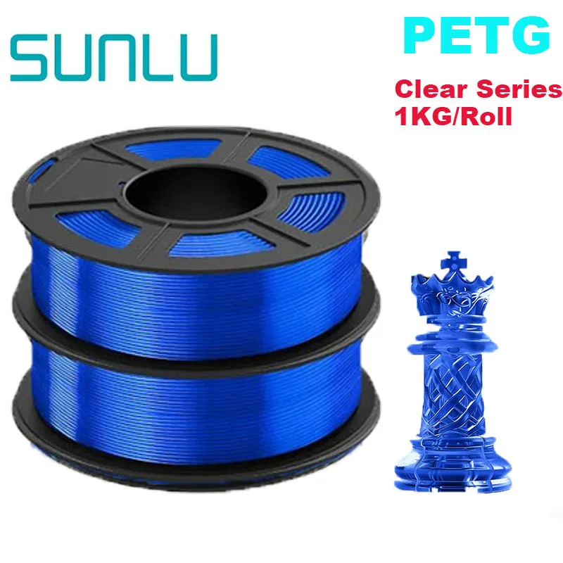 Filament SUNLU PETG Niebieski Przezroczysty (BLUE TRANSPARENT)