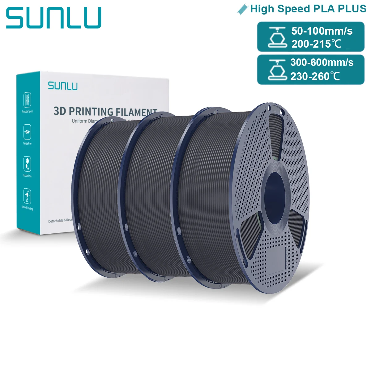 Filament SUNLU PLA Plus High-Speed Szary (GRAY)