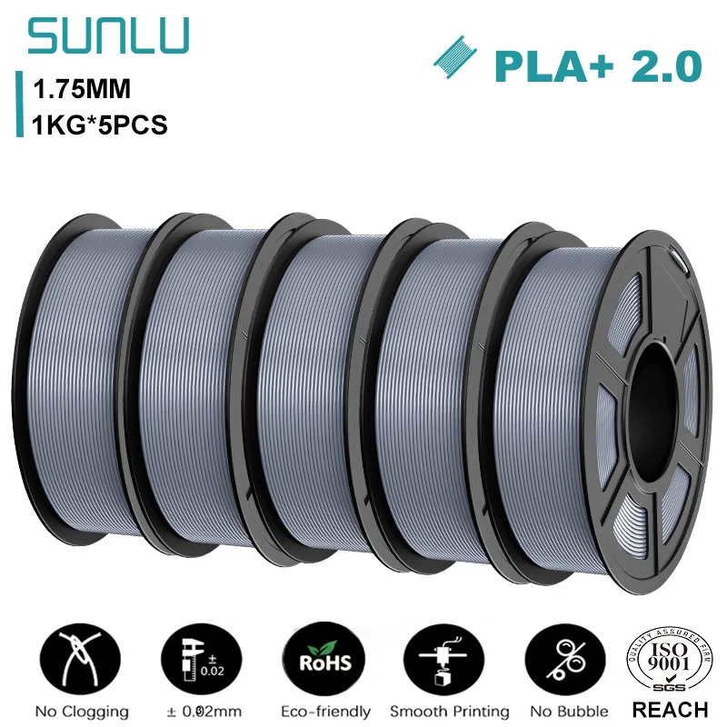 Filament SUNLU PLA Plus Srebrny (SILVER)