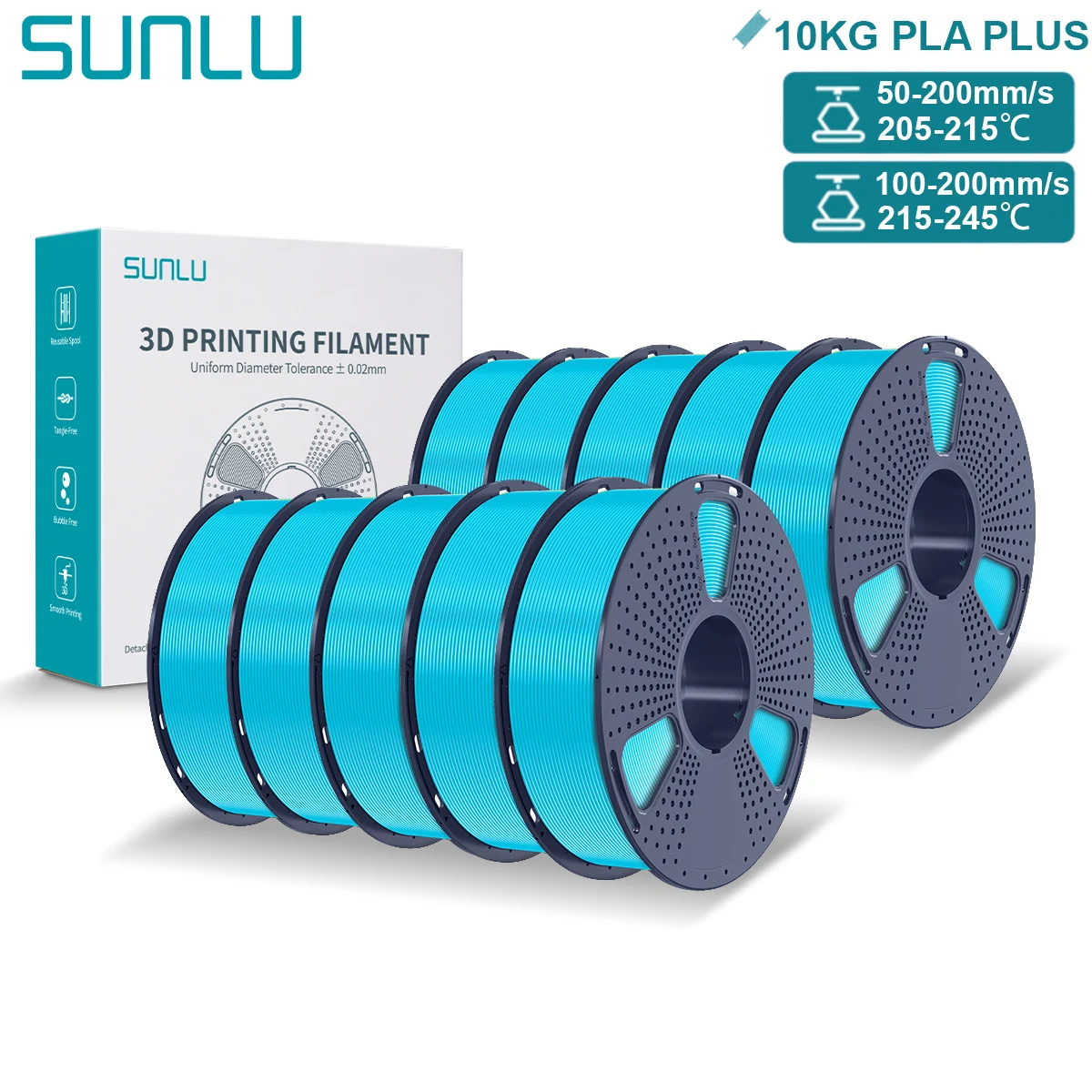 Filament SUNLU PLA Plus Niebieski (BLUE)