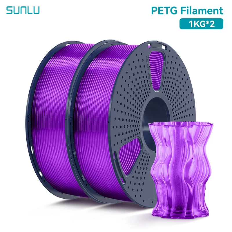 Filament SUNLU PETG Fioletowy Przezroczysty (PURPLE TRANSPARENT)