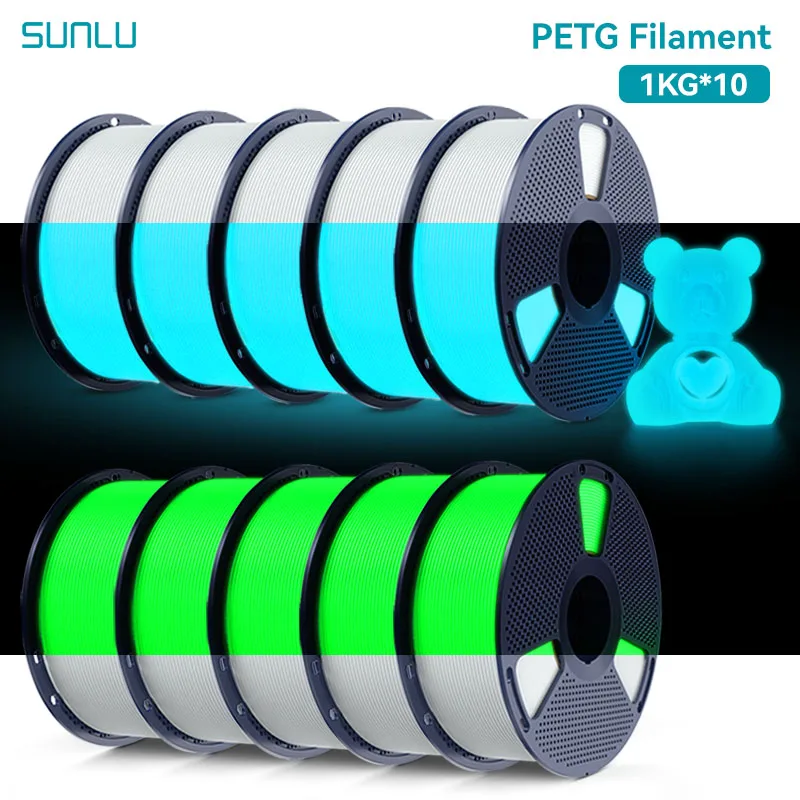 Filament SUNLU PETG Biały Świecący w ciemności (WHITE GLOW)