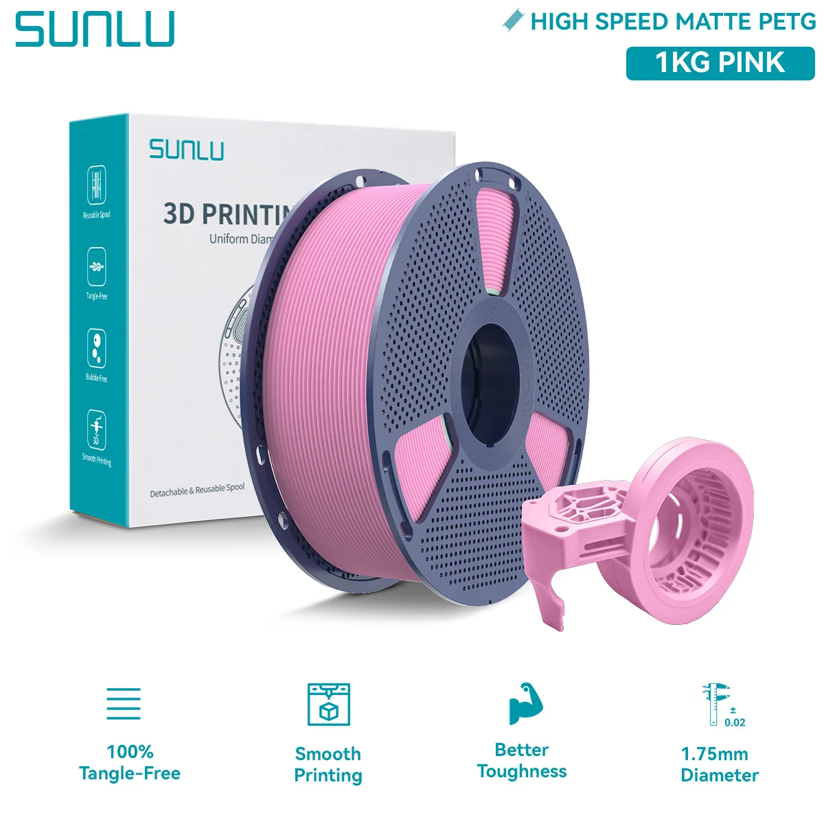 Filament SUNLU PETG Plus High-Speed Różowy Matowy (PINK MATTE)