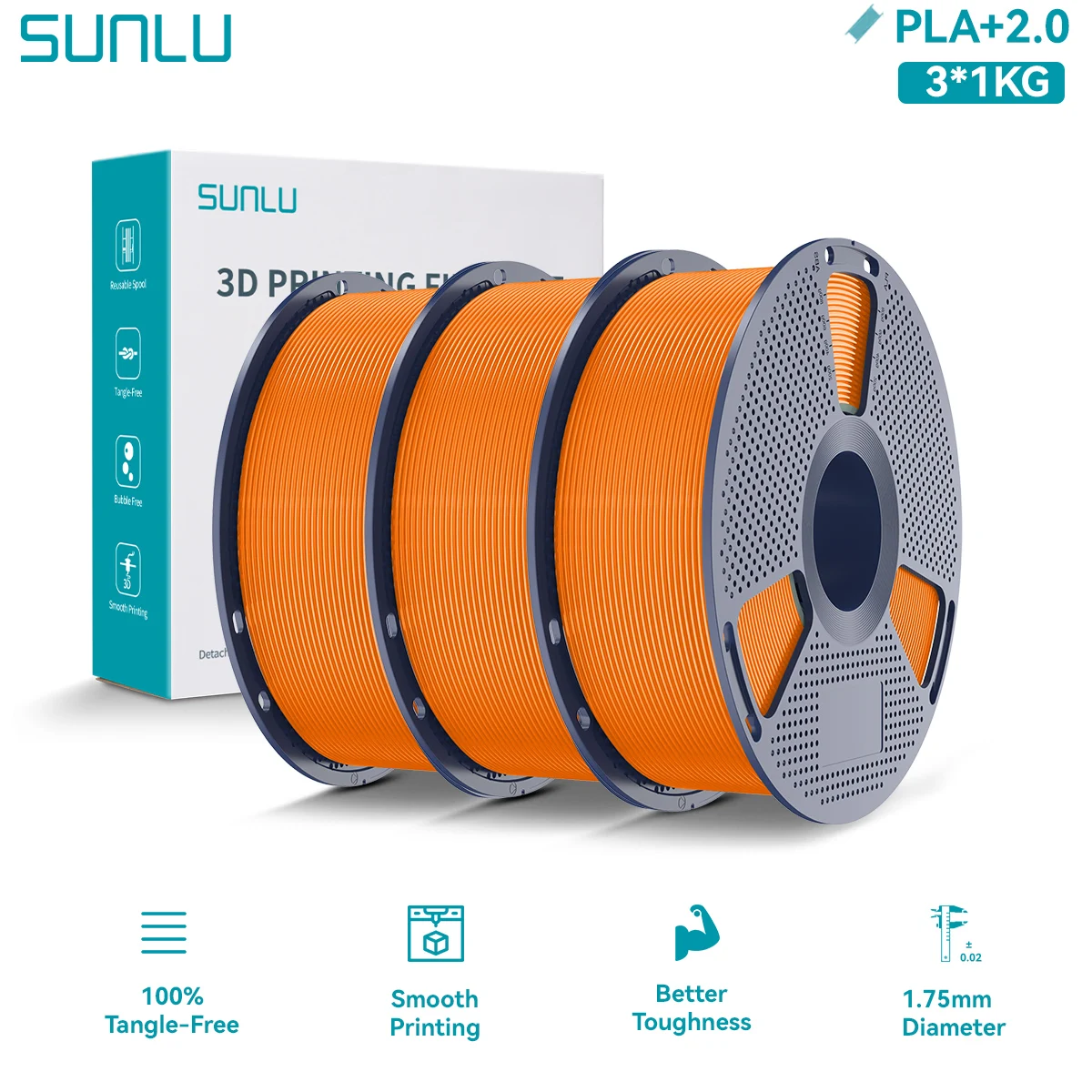 Filament SUNLU PLA Plus Pomarańczowy (ORANGE)