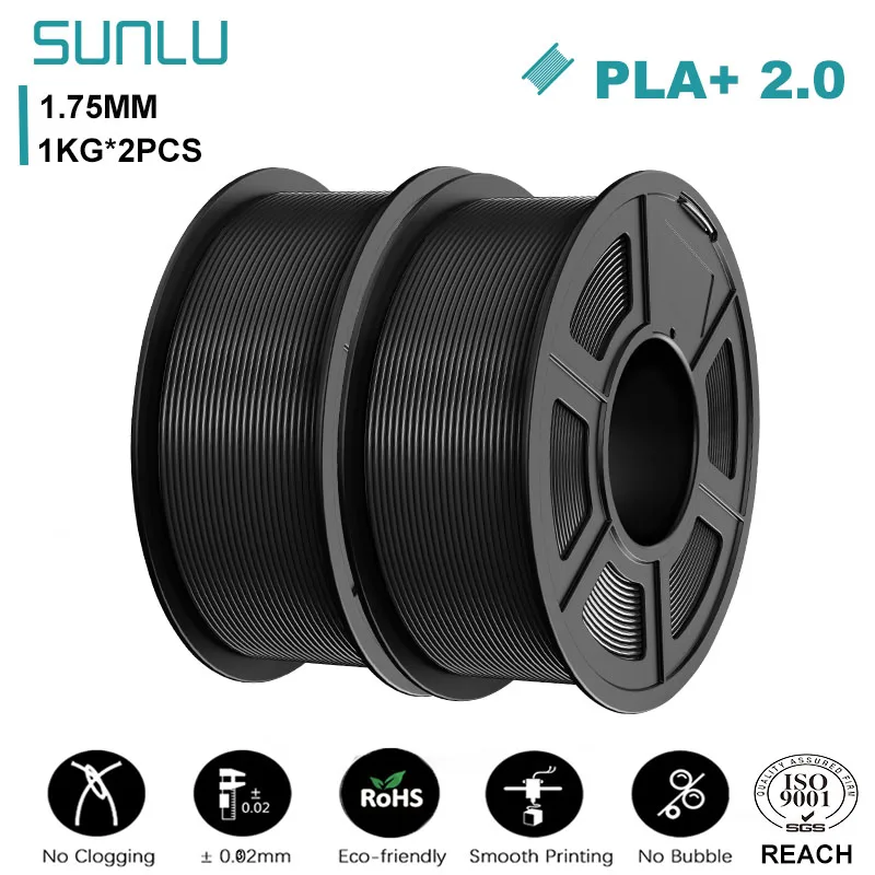 Filament SUNLU PLA Plus Czarny (BLACK)