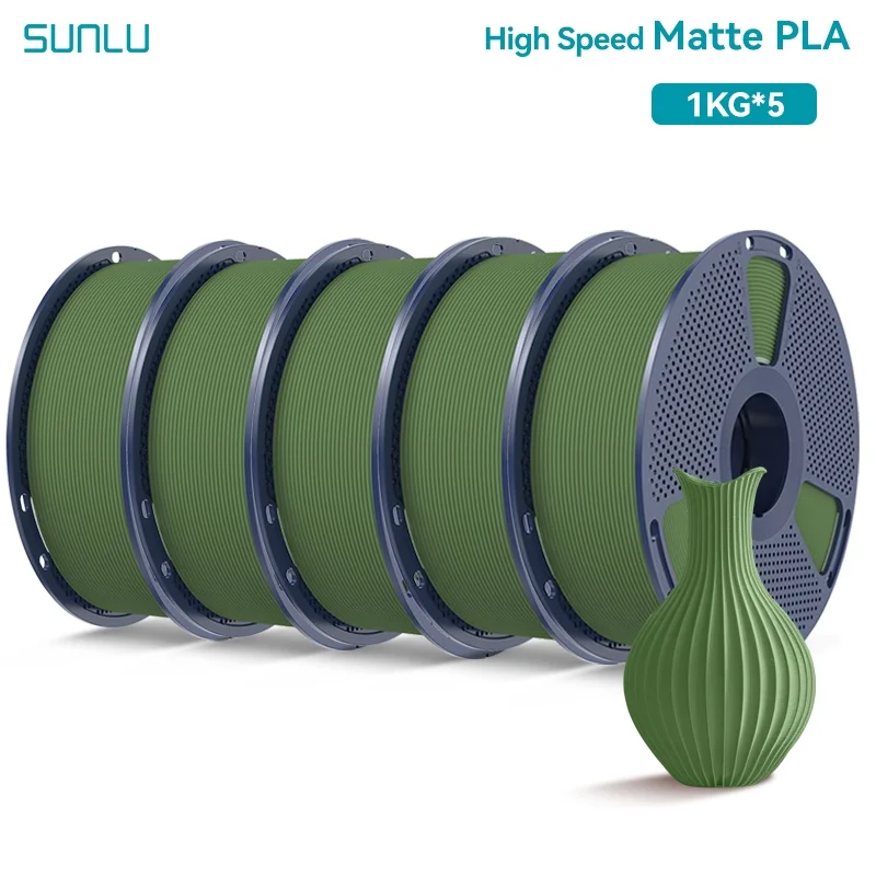 Filament SUNLU PLA High-Speed Zielony Matowy (GREEN MATTE)