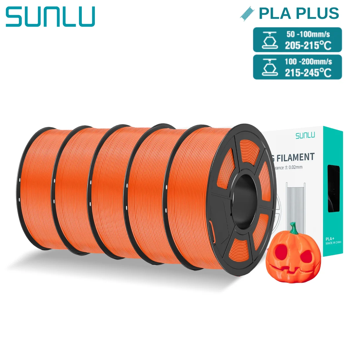 Filament SUNLU PLA Plus Pomarańczowy (ORANGE)