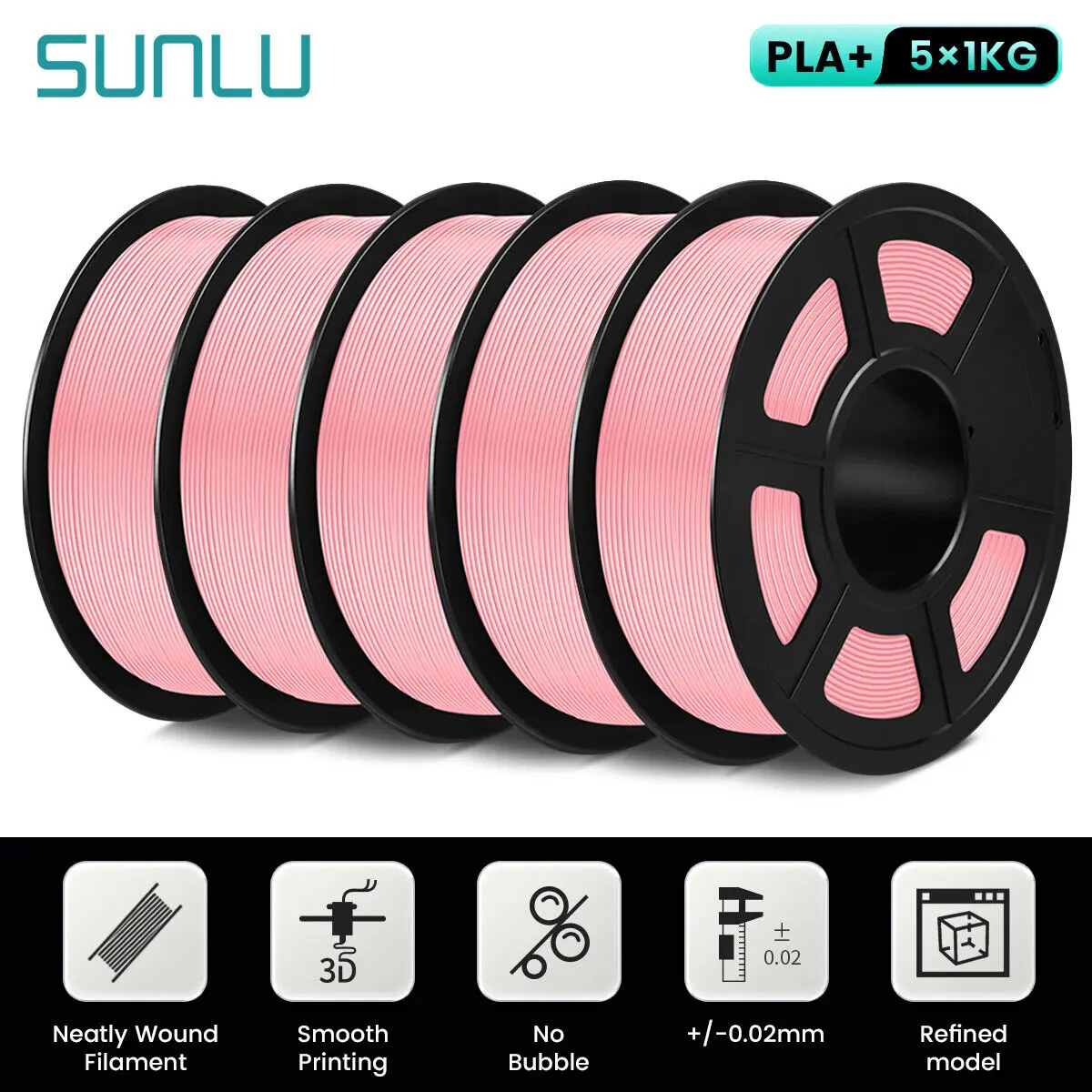 Filament SUNLU PLA Plus Różowy (PINK)