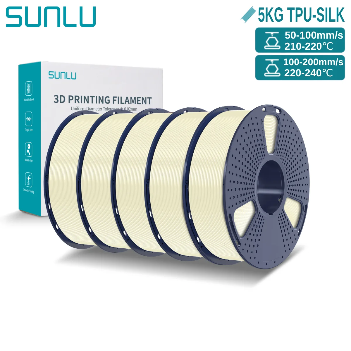 Filament SUNLU UNKNOWN High-Speed Biały Jedwabny (WHITE SILK)