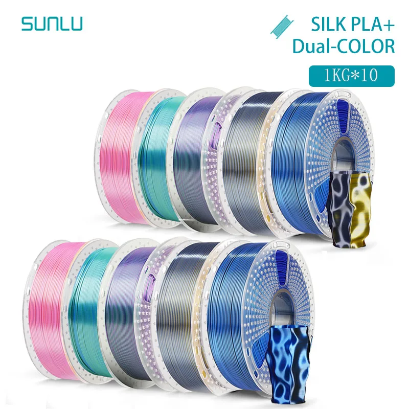 Filament SUNLU PLA Czerwony Dwukolorowy Jedwabny (RED DUAL SILK)