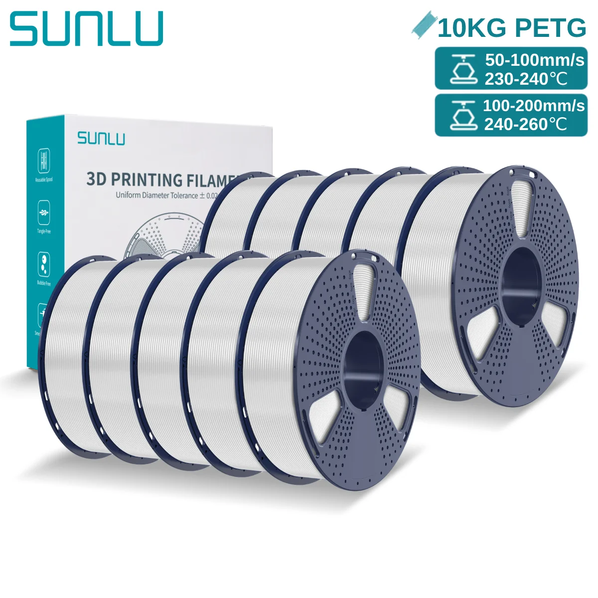 Filament SUNLU PETG Biały (WHITE)