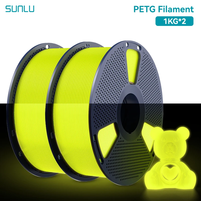 Filament SUNLU PETG Żółty Świecący w ciemności (YELLOW GLOW)