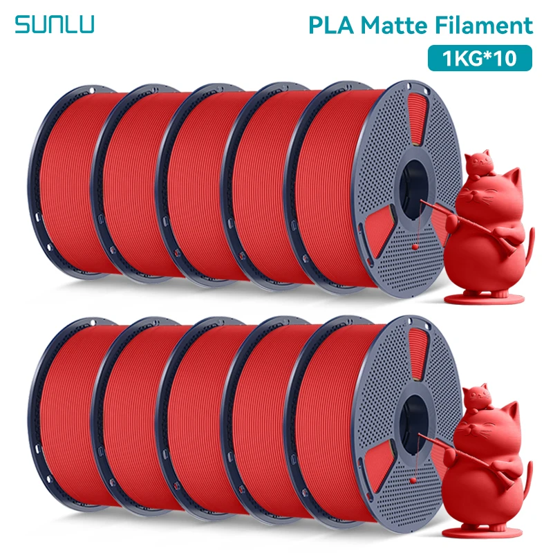 Filament SUNLU PLA Czerwony Matowy (RED MATTE)