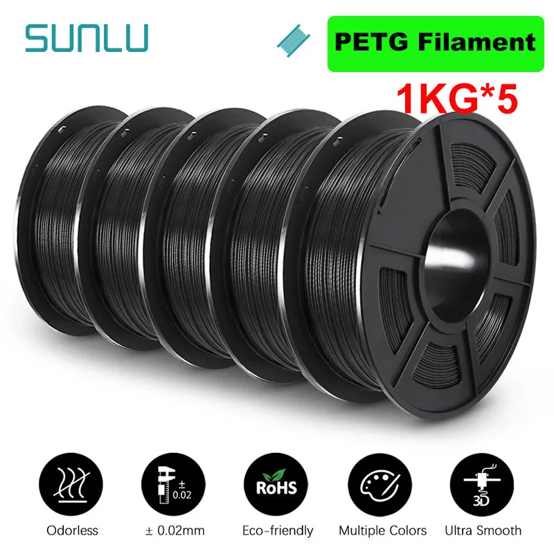 Filament SUNLU PETG Plus Czarny (BLACK)