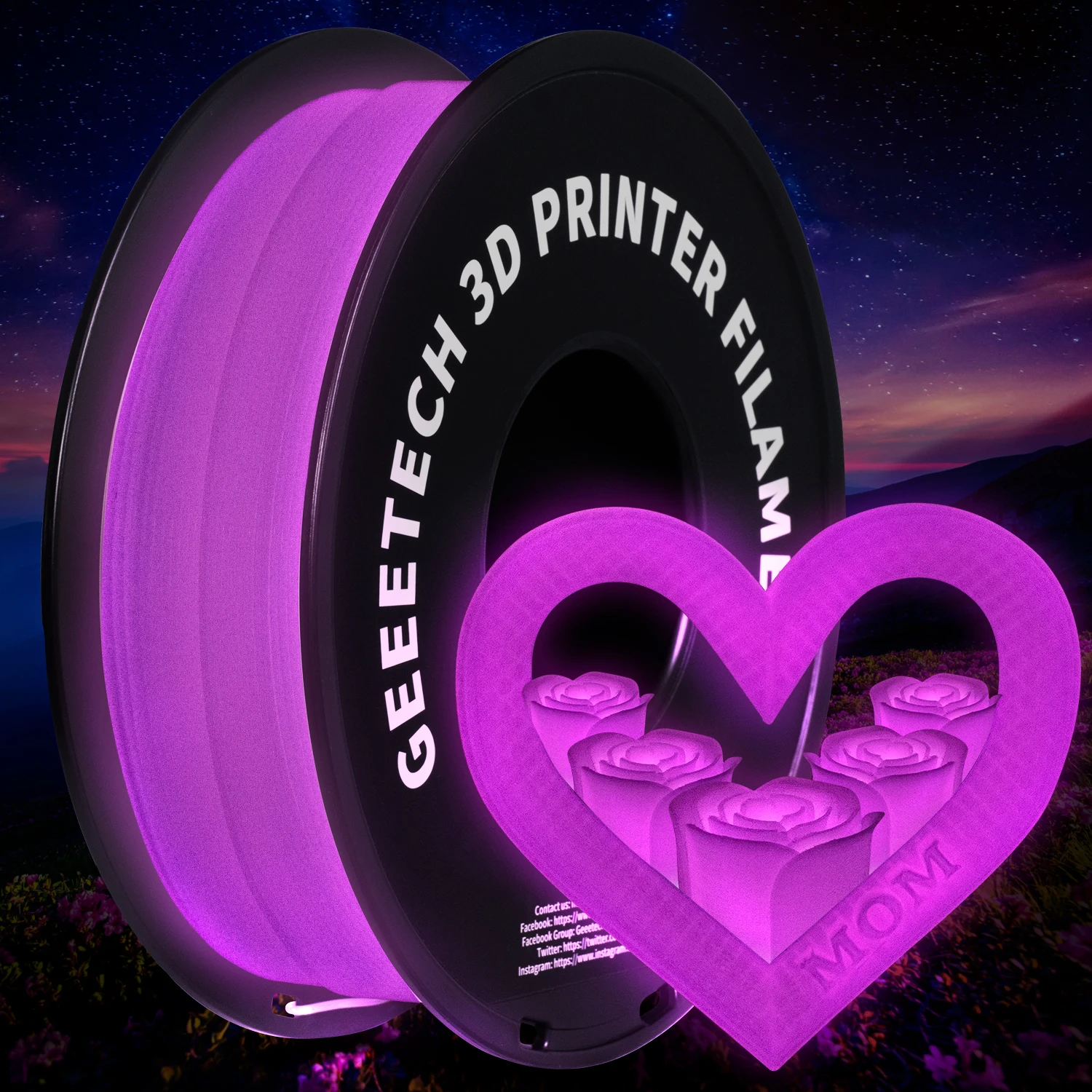 Filament GEEETECH PLA  Świecący w ciemności (GLOW)