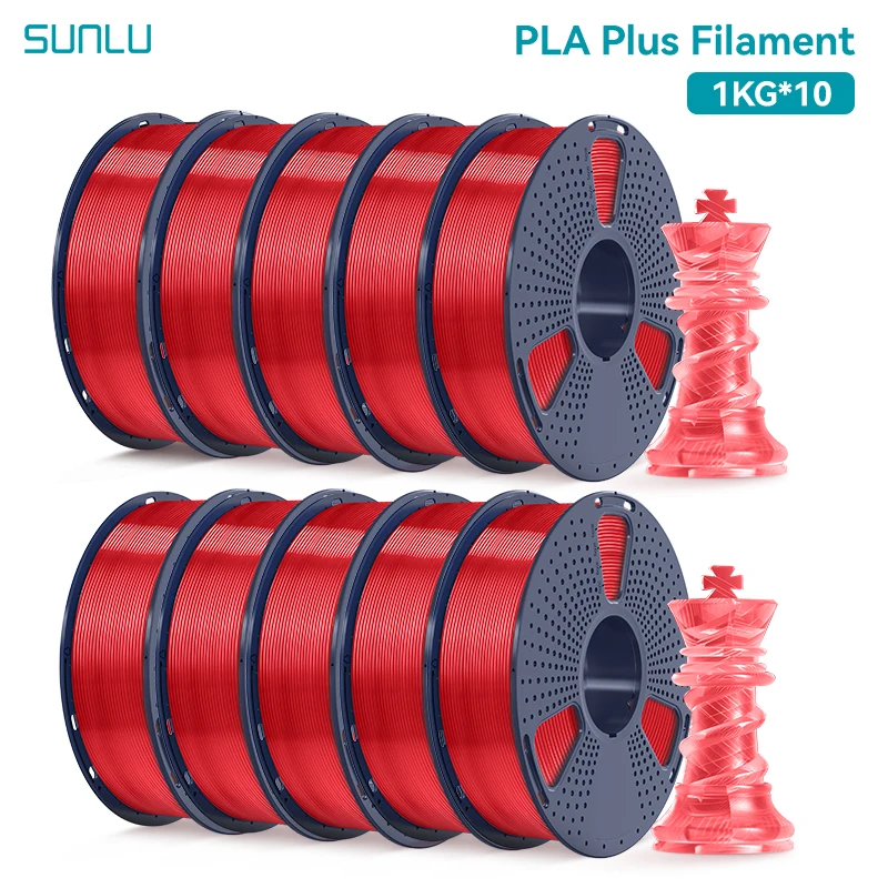 Filament SUNLU PLA Plus Czerwony Przezroczysty (RED TRANSPARENT)