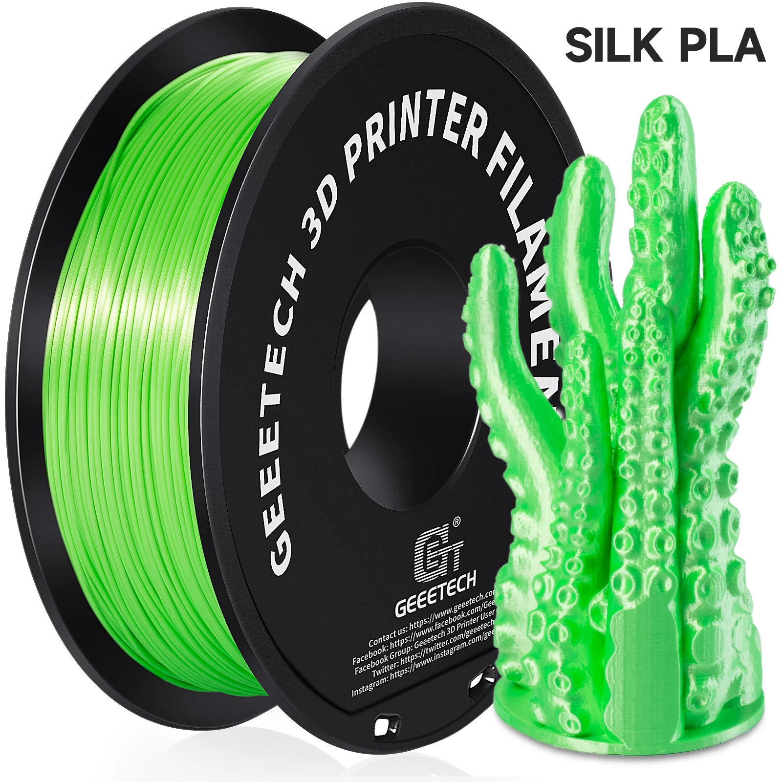 Filament GEEETECH PLA Zielony Jedwabny (GREEN SILK)
