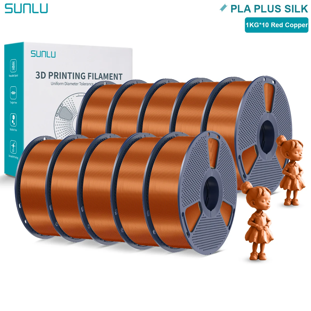 Filament SUNLU PLA Plus Czerwony Jedwabny (RED SILK)