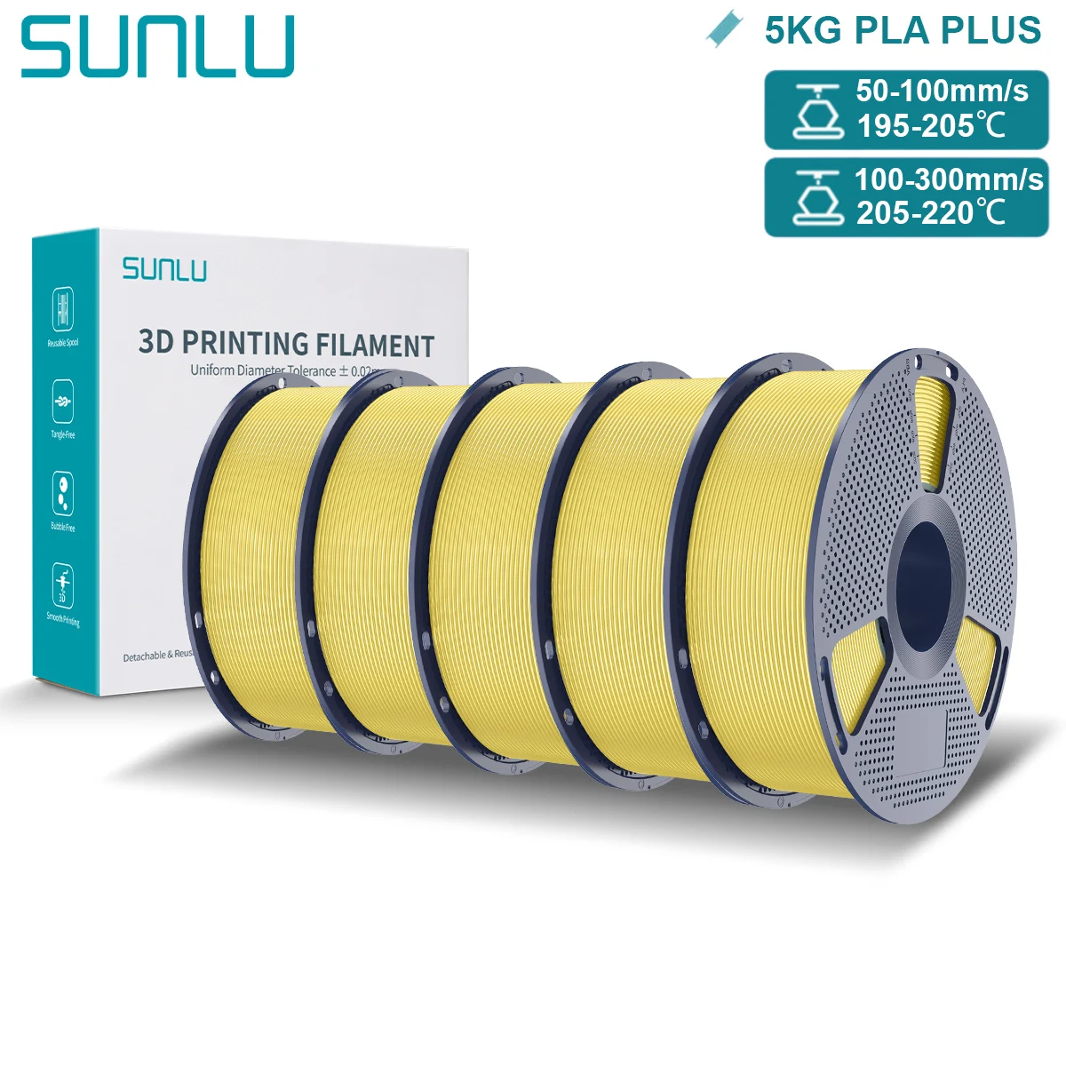 Filament SUNLU PLA Plus Żółty (YELLOW)