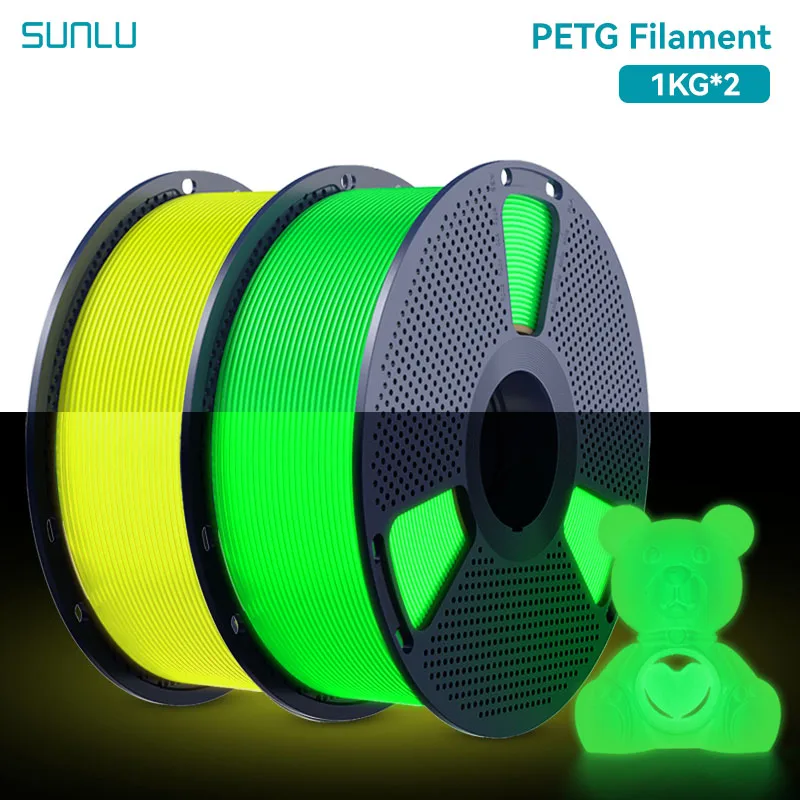 Filament SUNLU PETG Żółty Świecący w ciemności (YELLOW GLOW)