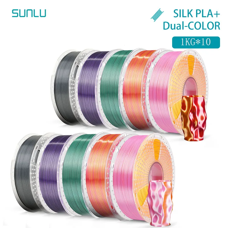 Filament SUNLU PLA Czerwony Dwukolorowy Jedwabny (RED DUAL SILK)