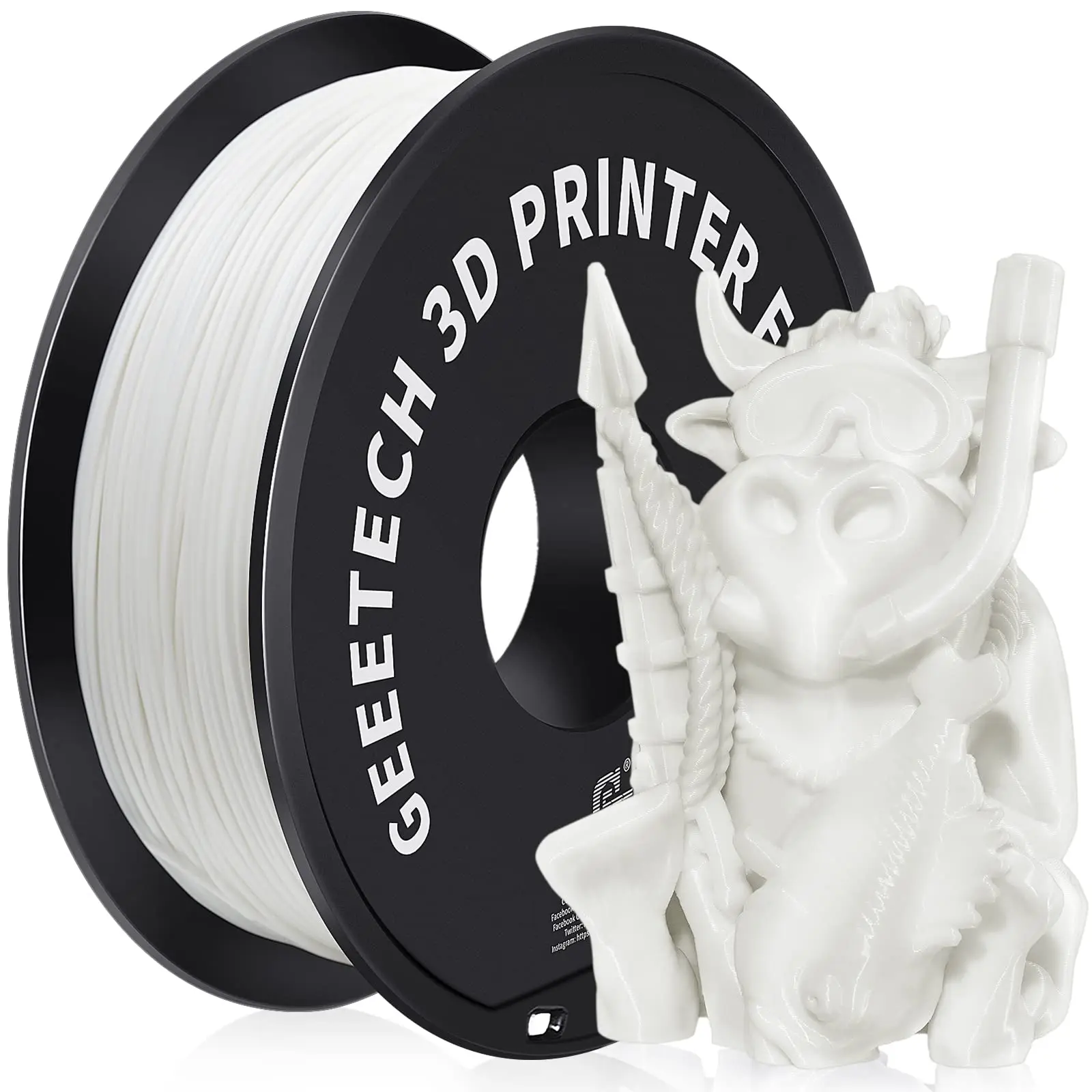 Filament GEEETECH ABS Plus Biały (WHITE)